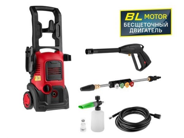 Очиститель высокого давления WORTEX PW 1420-1(БЕСЩЁТ.ДВИГ., 1.8 кВт, 140  Бар, 390 л/ч, шланг 8 м)