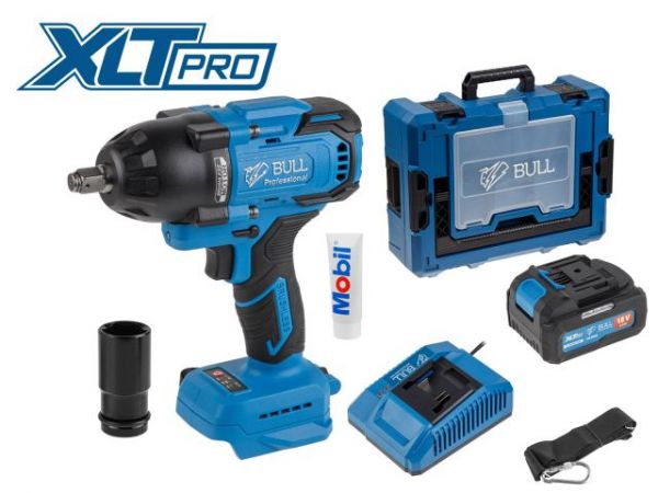 Ударный гайковерт BULL SC 1807 Xcase, XLTpro, БЕСЩЕТ., 18 В, 750 Н*м, 1/2', 1х4 А*ч, з/у 4 А(вес 2,24 кг)