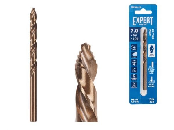 Сверло по металлу ц/х 7.0х69х109 мм HSS-Co EXPERT STARTUL(кобальт 5%)