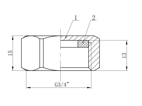 Заглушка 3/4' вн. с прокладкой, AV Engineering (инд. упак.)(Латунь, макс.  16 бар, макс.  100 °С)