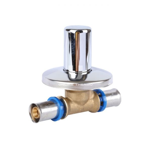 Вентиль под пресс-обжим с хромированной ручкой APE ARL6000110, 16 мм, пресс-фитинг