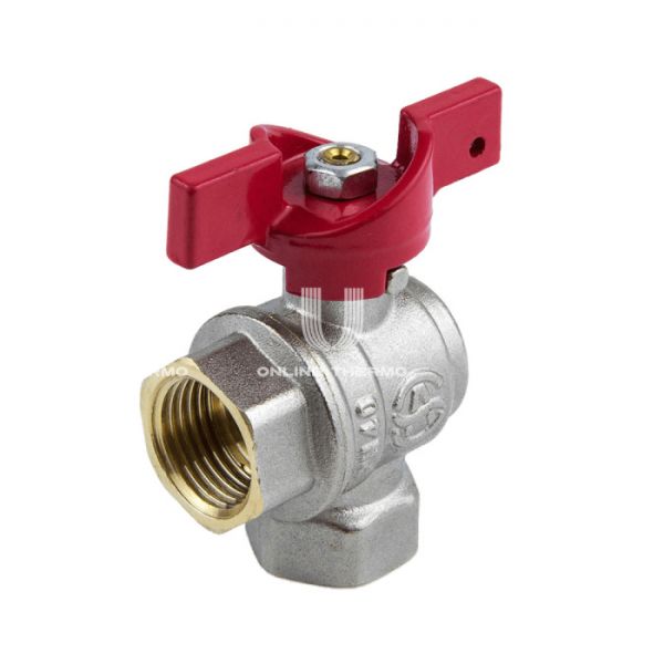 Кран шаровый угловой Aquasfera Euro1008-01, ВР 1/2", полнопроходной, ручка-бабочка