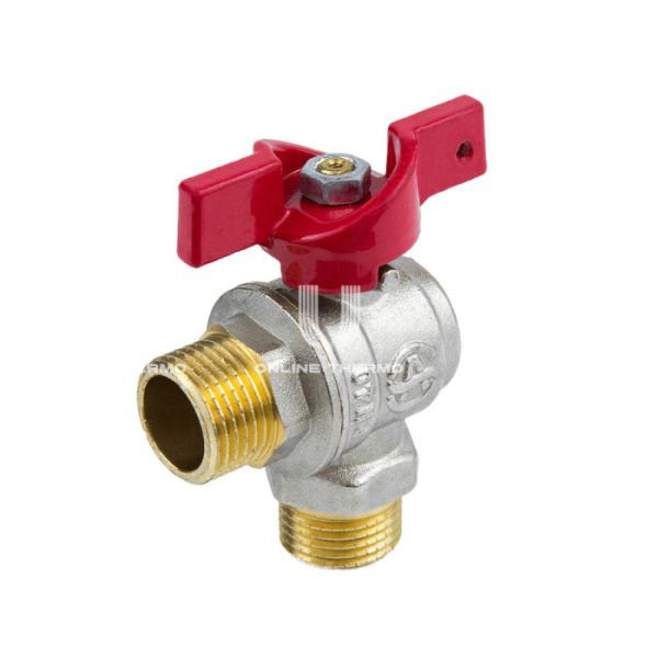 Кран шаровый угловой Aquasfera Euro1010-01, НР 1/2", полнопроходной, ручка-бабочка