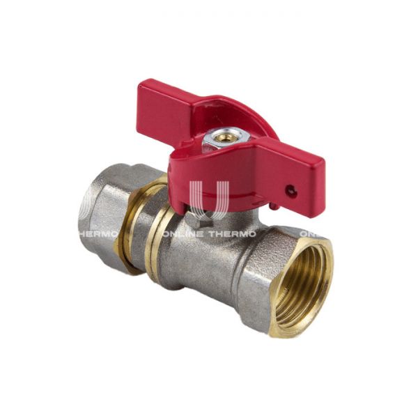 Кран шаровый Aquasfera Euro 1016-01, КО-ВР 1/2", ручка-бабочка