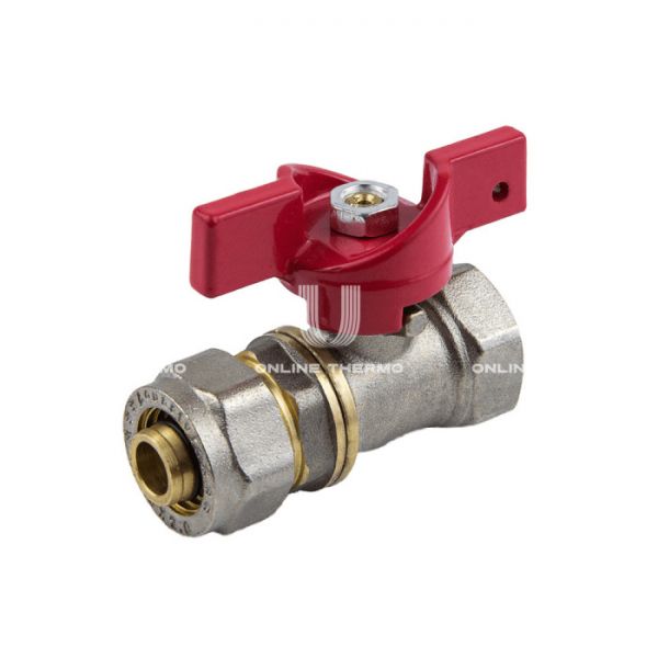 Кран шаровый Aquasfera Euro 1016-02, КО-ВР 1/2", ручка-бабочка