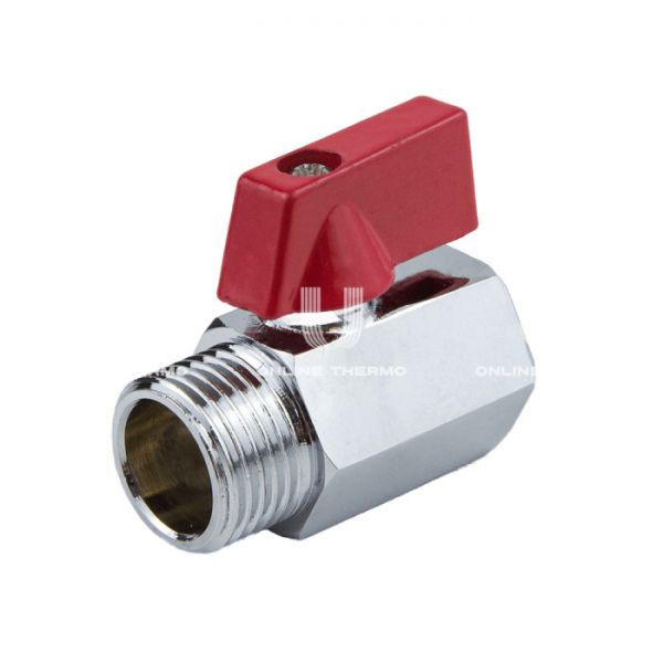 Кран шаровый мини Aquasfera 1032-01, ВР-НР 1/2", ручка-флажок