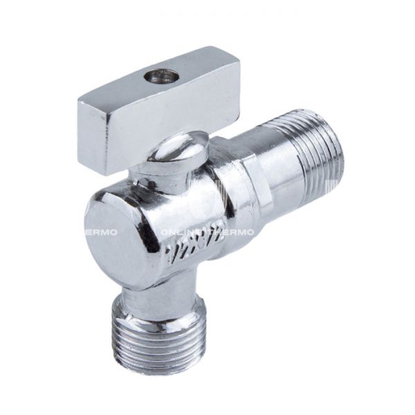 Кран шаровый угловой для сантехнических приборов Aquasfera 1041-01, НР 1/2", ручка-флажок