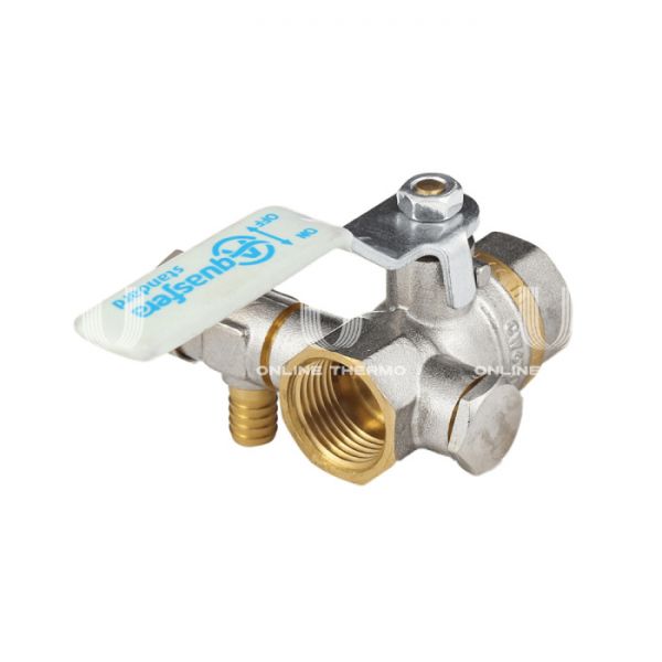 Кран шаровый Aquasfera Standard 1112-01, ВР 1/2", полнопроходной, ручка-рычаг