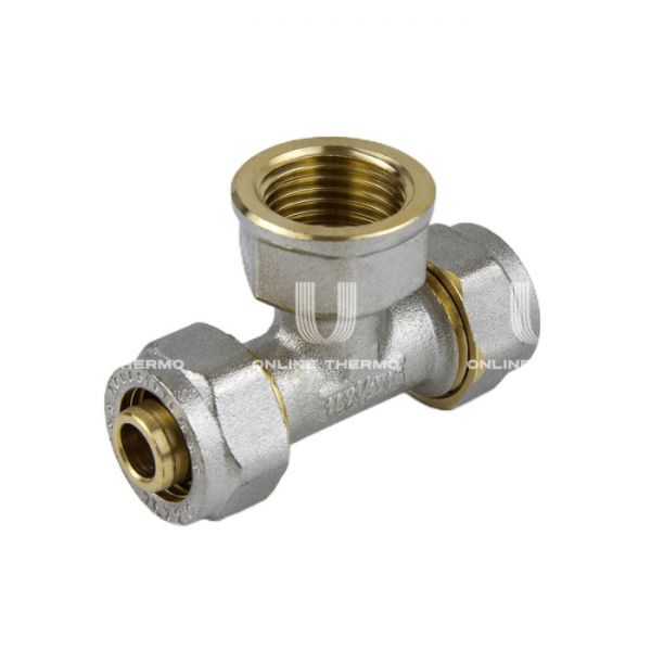 Тройник с внутренней резьбой Aquasfera 7013-01, 1/2"×16 мм, компрессионный