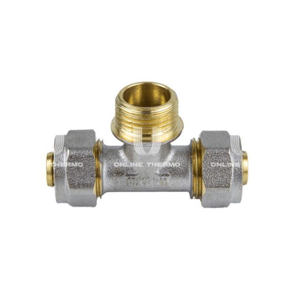 Тройник с наружной резьбой Aquasfera 7014-02, 3/4"×20 мм, компрессионный