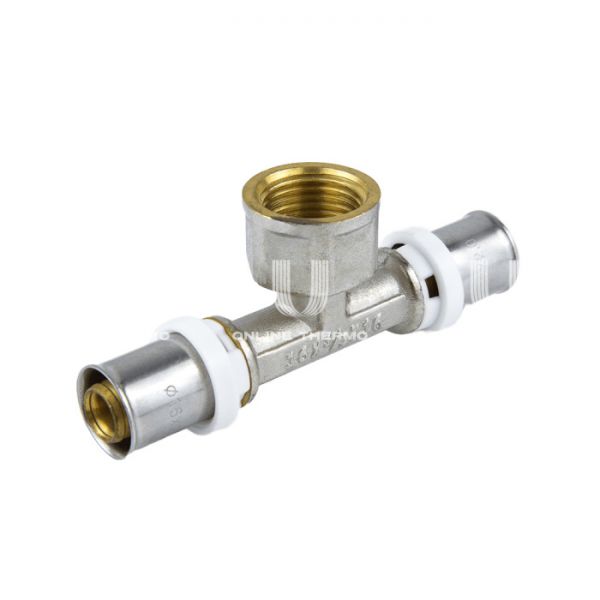 Тройник с внутренней резьбой Aquasfera 8011-02, 1/2"×20 мм, пресс-фитинг