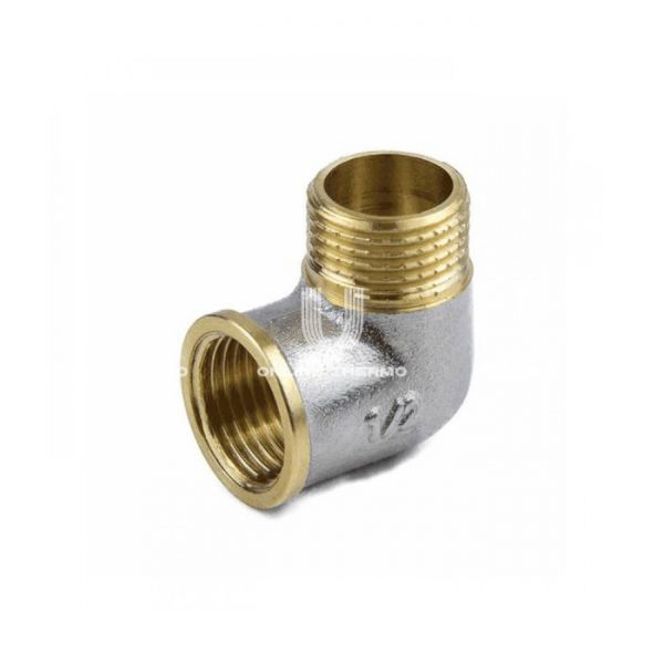 Угольник (угол) равносторонний с внутренней и наружной резьбой Aquasfera 9002-02 ВР-НР 3/4", никелированный