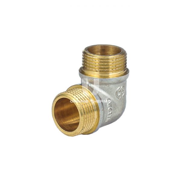 Угольник (угол) равносторонний с наружной резьбой Aquasfera 9005-02 НР 3/4", никелированный, с упором