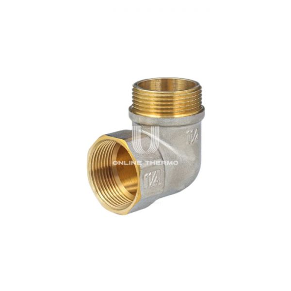 Угольник (угол) равносторонний с внутренней и наружной резьбой Aquasfera 9006-02 ВР-НР 3/4", никелированный, с упором