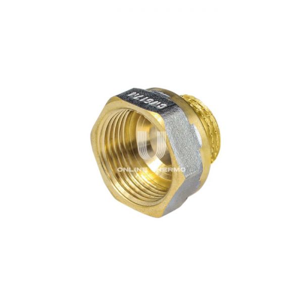 Переходник с внутренней и наружной резьбой Aquasfera 9021-10 ВР-НР 1/2"×3/8", никелированный