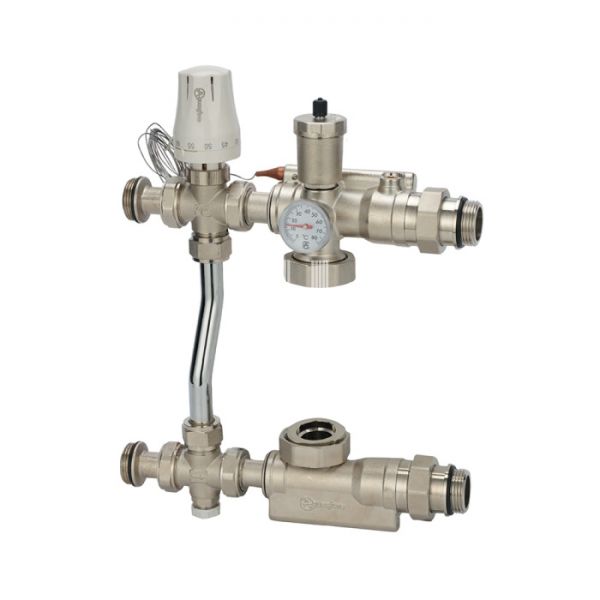 Насосно-смесительный узел Aquasfera 9510-02, с термоголовкой с выносным датчиком