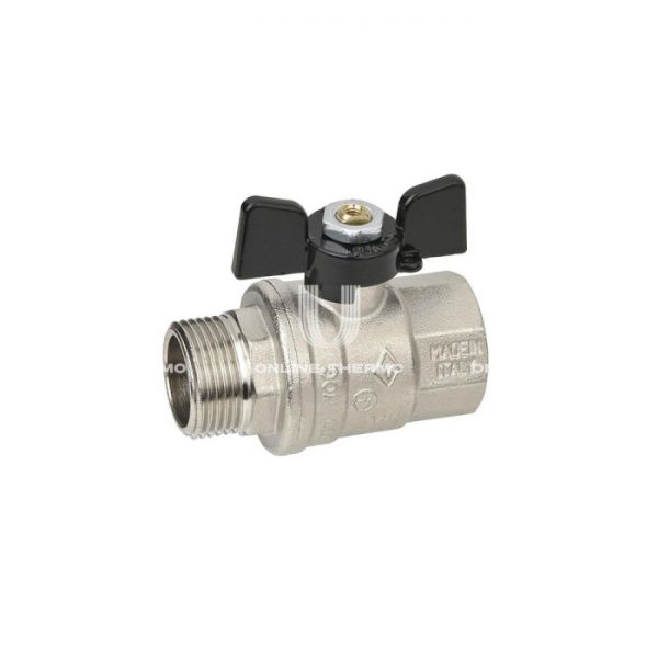 Кран шаровый Bugatti Oregon 03070065 3/4" НР-ВР, 307, полнопроходной, ручка-бабочка