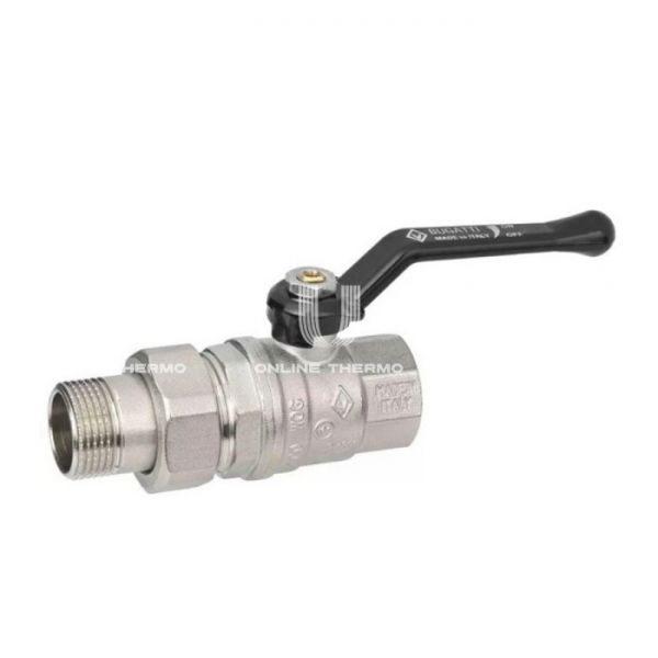 Кран шаровый с разъемным соединением Bugatti Oregon 03200034 1" НР-ВР, 320, полнопроходной, ручка-рычаг