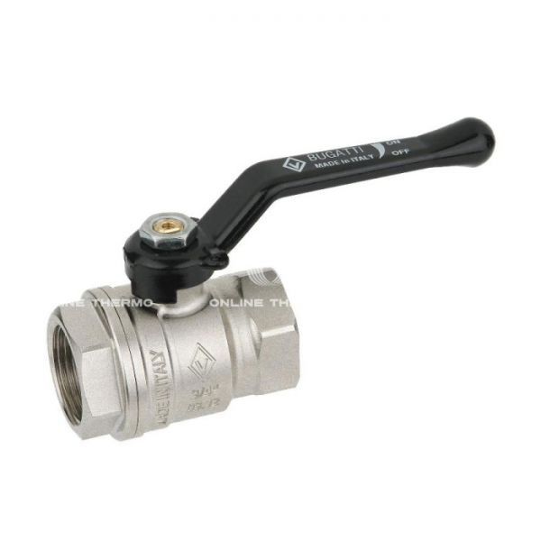 Кран шаровый Bugatti New Jersey 09100012 1/2" ВР-ВР, 910, полнопроходной, ручка-рычаг