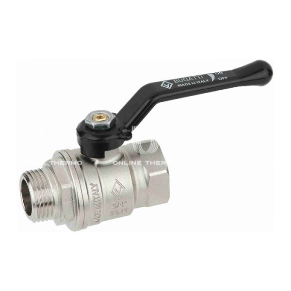 Кран шаровый Bugatti New Jersey 09150005 1" НР-ВР, 915, полнопроходной, ручка-рычаг