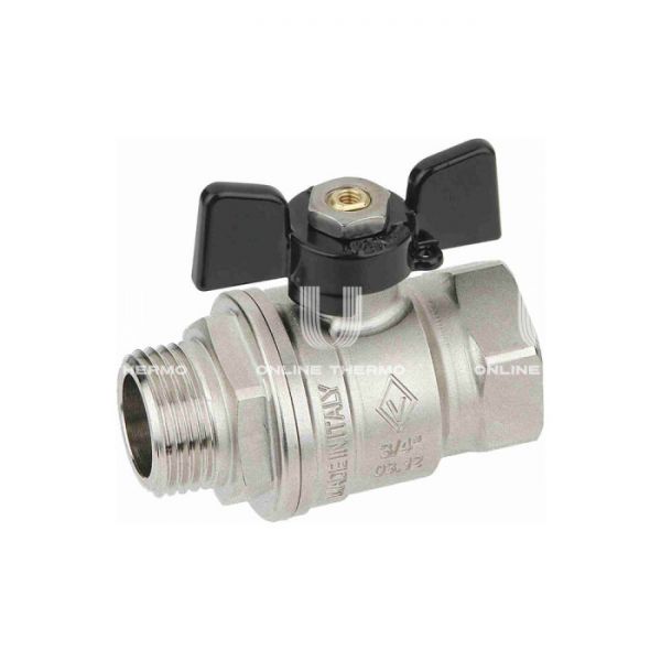 Кран шаровый Bugatti New Jersey 09170006 1" НР-ВР, 917, полнопроходной, ручка-бабочка