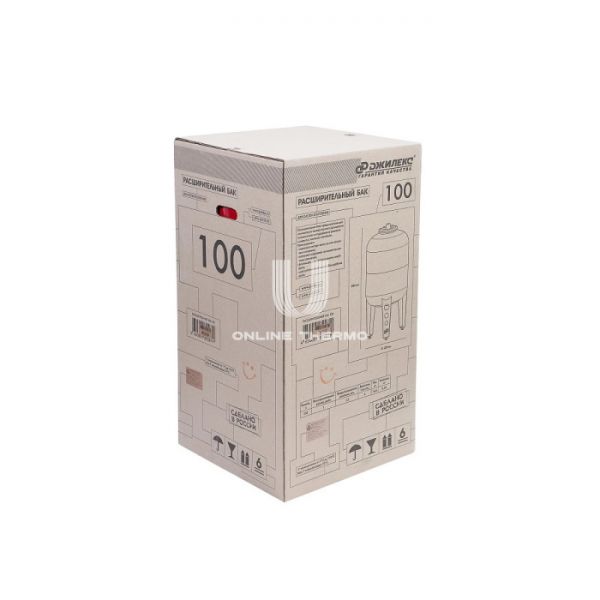 Расширительный бак для отопления Джилекс В 100, 100 литров, красный, вертикальный на ножках