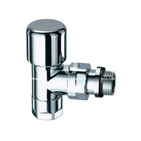 Термостатический клапан (терморегулятор) FAR FL 0108 12P, 1/2" М24х19 НР-НГ, угловой, хромированный, без преднастройки