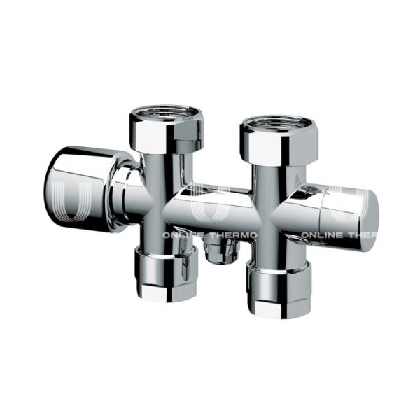 Узел нижнего подключения FAR, FL 0267 C12, 3/4" М24х19 ВР-НГ, прямой, термостатический, хром