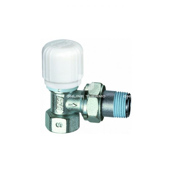 Термостатический клапан (терморегулятор) FAR FT 1620 34, 3/4" ВР-НР, угловой, хромированный, без преднастройки