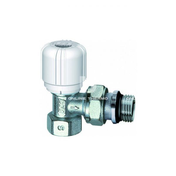 Термостатический клапан (терморегулятор) FAR FT 1628 12, 1/2" ВР, угловой, хромированный, без преднастройки