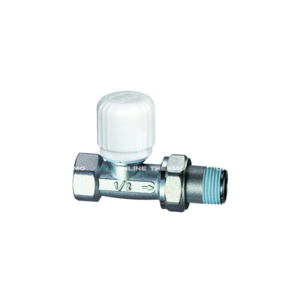 Термостатический клапан (терморегулятор) FAR FT 1640 12, 1/2" ВР-НР, прямой, хромированный, без преднастройки