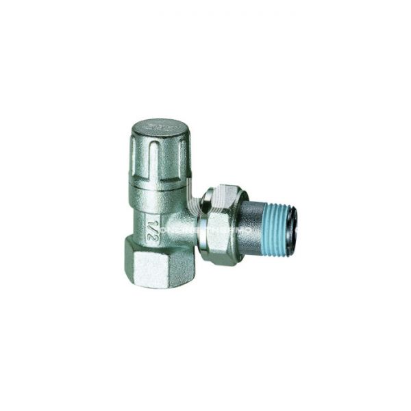 Запорный радиаторный клапан ручной FAR FV 1200 34, 3/4" ВР-НР, угловой, хромированный