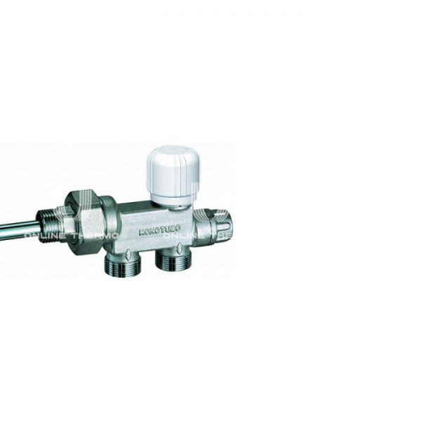 Узел нижнего подключения FAR Рапира, FV 1420 C12, 1/2" М24х19 НР, прямой, термостатический, для однотрубных, хром