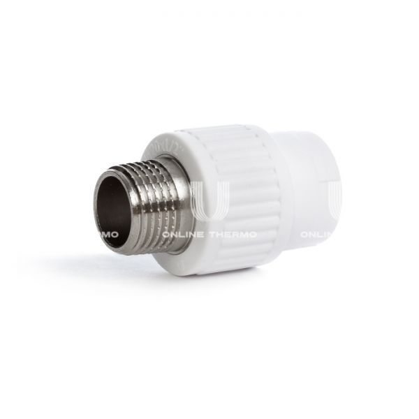 Муфта переходная (переходник) ППР (полипропиленовая) с наружной резьбой Fusitek FT04302, 20х3/4", комбинированная