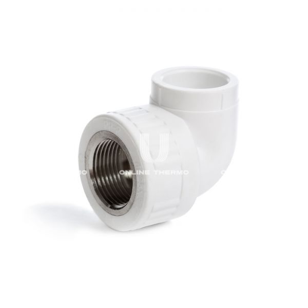 Угольник (угол) 90° с внутренней резьбой ППР (полипропиленовый) Fusitek FT04402, 20х3/4", комбинированный