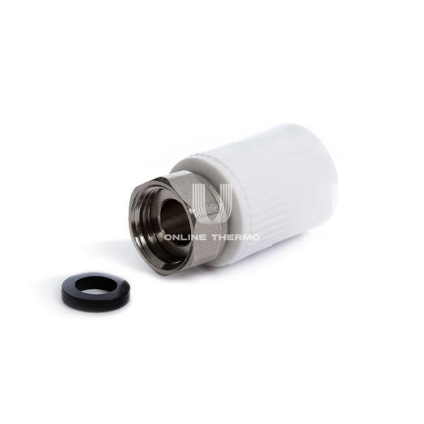 Муфта переходная (переходник) ППР (полипропиленовая) с накидной гайкой Fusitek FT05201, 20х3/4", комбинированная