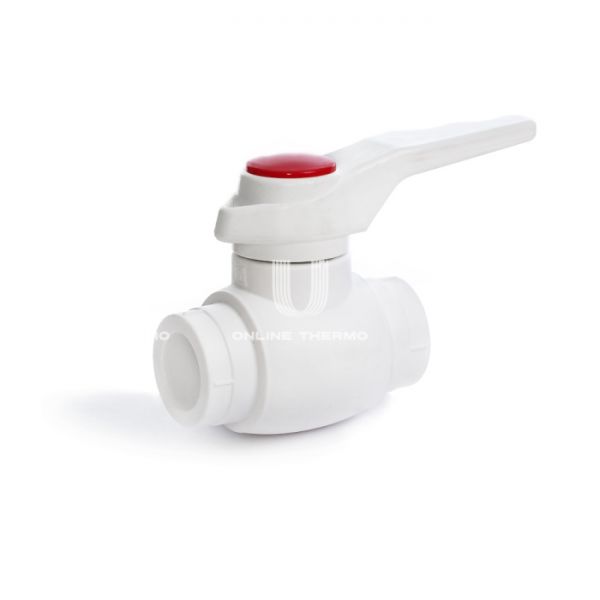 Шаровой кран ППР (полипропиленовый) Fusitek FT07102, 25 мм, для горячей воды, сфера из латуни