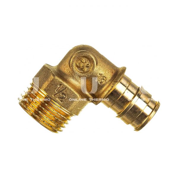 Угольник (угол) 90° с наружной резьбой Giacomini GX127Y044, 16х3/4", комбинированный, аксиальный