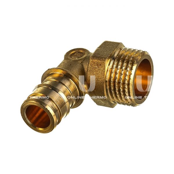 Угольник (угол) 90° с наружной резьбой Giacomini GX127Y055, 20х3/4", комбинированный, аксиальный