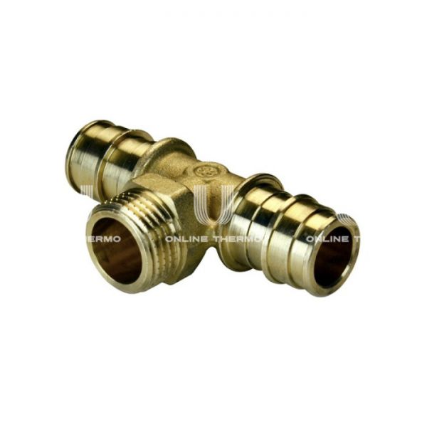 Тройник с наружной резьбой Giacomini GX153Y033, 16х1/2", латунный, аксиальный