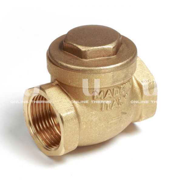 Горизонтальный обратный клапан Giacomini N6Y003, ВР 1/2", с латунным затвором