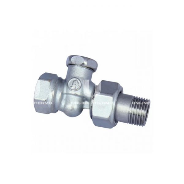 Запорный радиаторный клапан ручной Giacomini R17DX003, 1/2", ВР-НР, прямой, хромированный