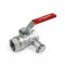 Кран шаровый Giacomini R250SX007 1 1/2" ВР, с заглушкой 1/4" и дренажным вентилем, ручка-рычаг