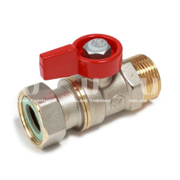 Кран шаровый Giacomini R254PX014 3/4" НР-НГ, ручка-флажок