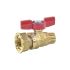 Кран шаровый Giacomini R254PY003 1/2x3/4" НР-НГ, ручка-бабочка