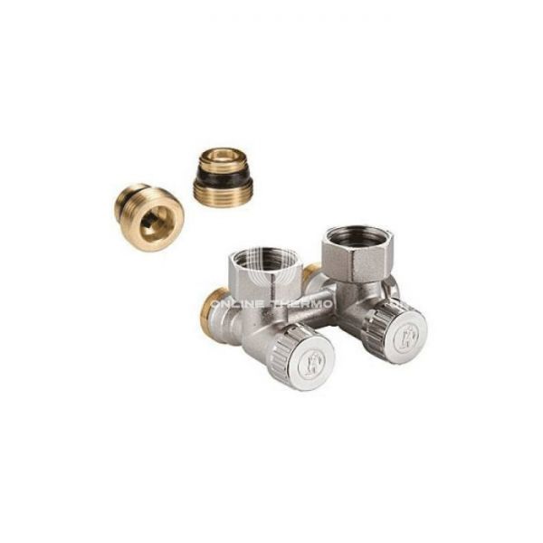 Узел нижнего подключения Giacomini R384X012 1/2"x3/4" EK НР, угловой, с подключением ЕК, хромированный