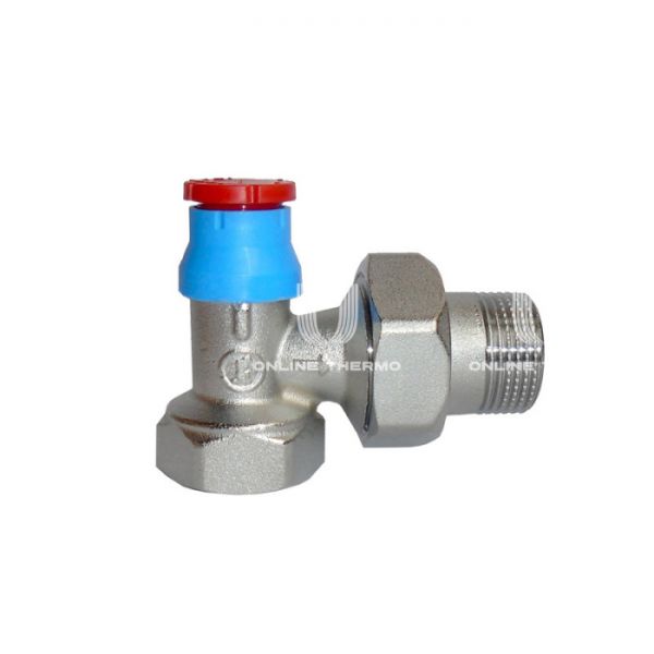 Термостатический клапан (терморегулятор) Giacomini R401X035 1" ВР-НР, угловой, хромированный, без преднастройки