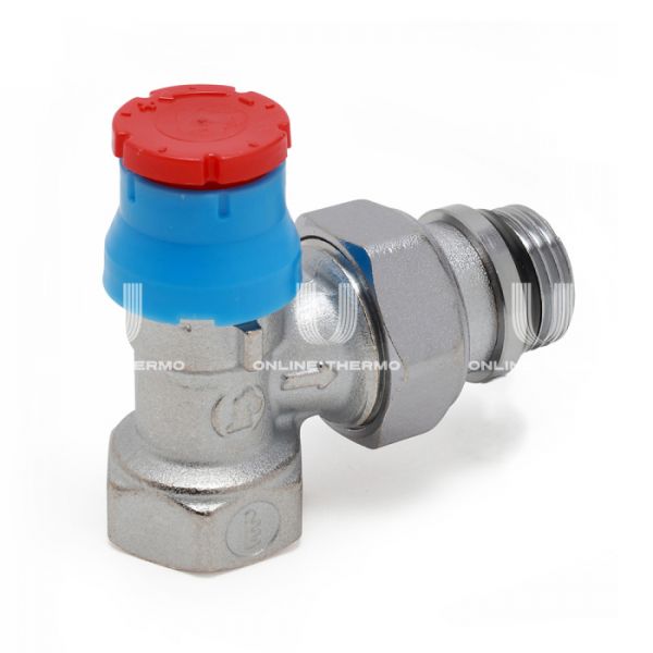 Термостатический клапан (терморегулятор) Giacomini R401X133 1/2" ВР-НР, угловой, хромированный, без преднастройки