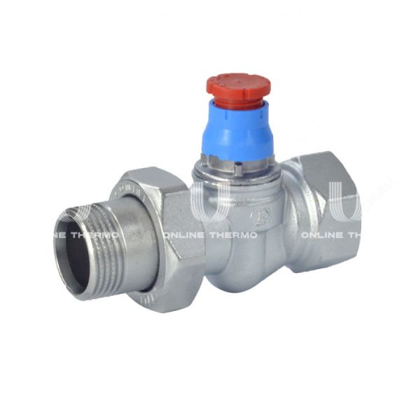 Термостатический клапан (терморегулятор) Giacomini R402X035 1" ВР-НР, прямой, хромированный, без преднастройки