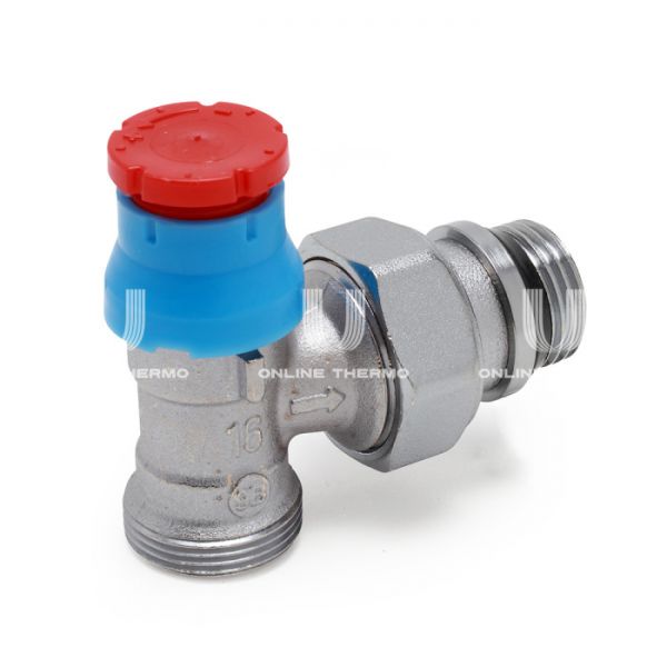 Термостатический клапан (терморегулятор) Giacomini R411X033 1/2" НР, угловой, хромированный, без преднастройки